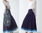 Chinese ink and wash hand painting skirt blue version (Q1208)