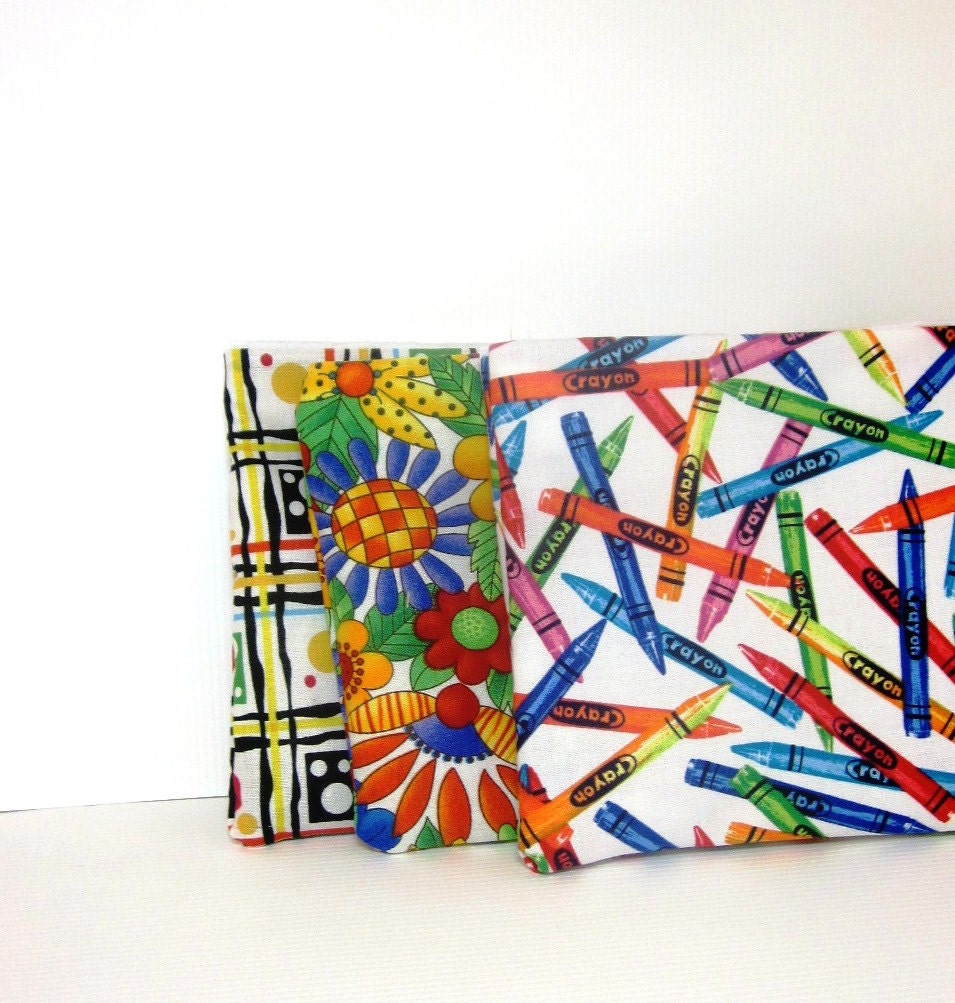 Trio of Reusable Snack Bags - Bright and Colorful Snack Bag Set