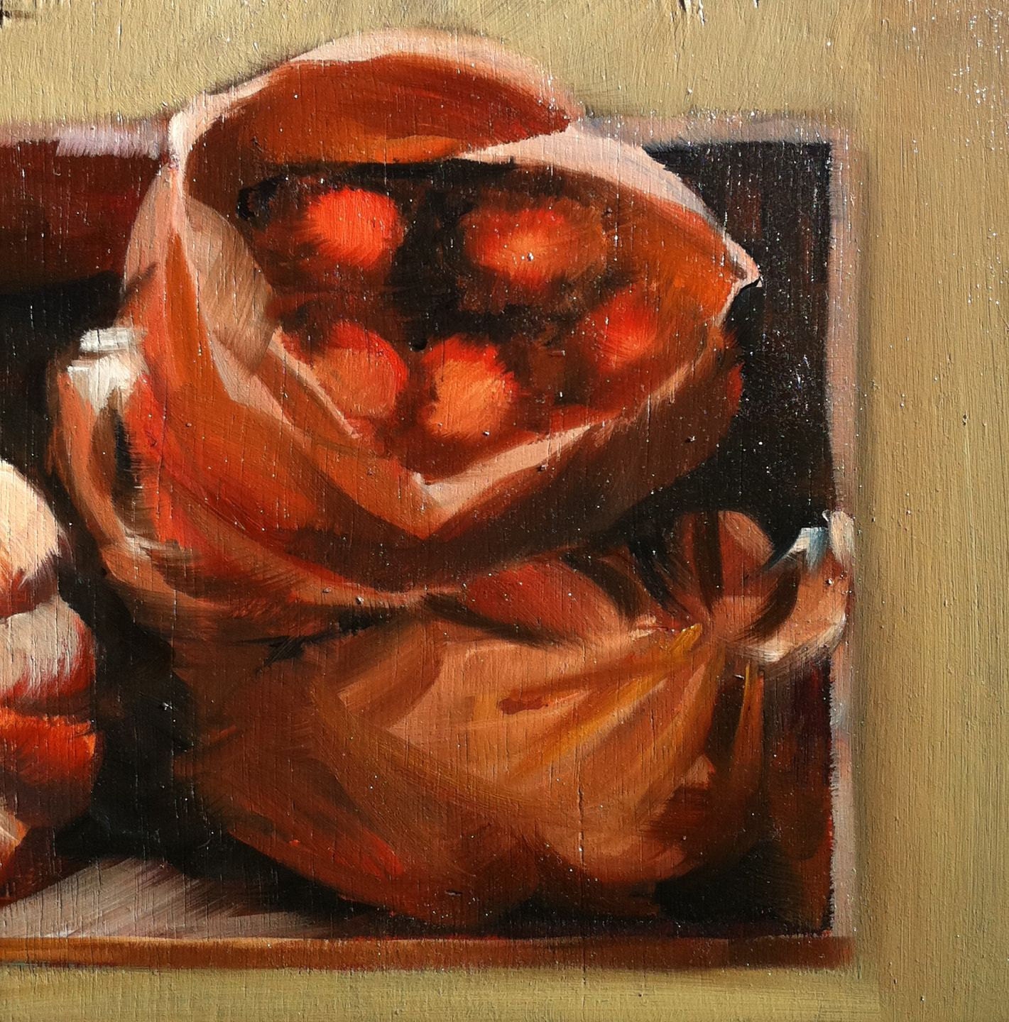 Leila's, 2nd week of March, 3 of 3, 2012, oil on wood, 19x19 cm