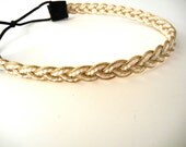 Gold and White Braided Headband - OneStitchAway