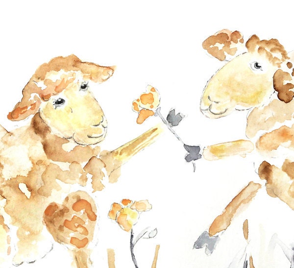 sheep animal watercolor