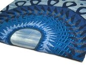 Quilt - Contemporary Geometric in Blues - OOAK - Dreaming of Swirls - Unique - malibuquilts