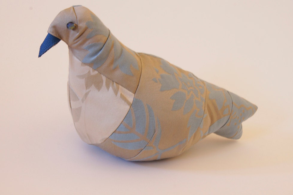 Pigeon Soft Sculpture Blue, Gray, Beige