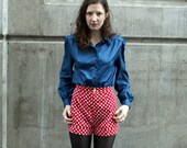 POLKA DOT Hot Pants - 70s Highwaisted Shorts - xs