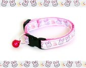 Cat Collar - Easter Bunny on White - Small Cat / Kitten Size