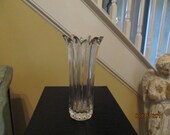 Vintage Clear Glass Bud  Vase Ribbed and Fluted