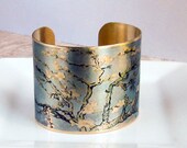 Almond Branches In Bloom Braclet,Vincent van Gogh,Brass Cuff Bracelet,Altered,Photo Bracelet,