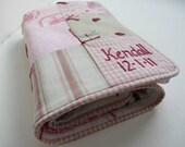 Baby Girl Personalized Quilt with Custom Hand Embroidery by Dolce Dreams