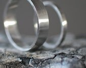 Hand Forged Recycled Palladium Wedding Ring Set with Matte Finish