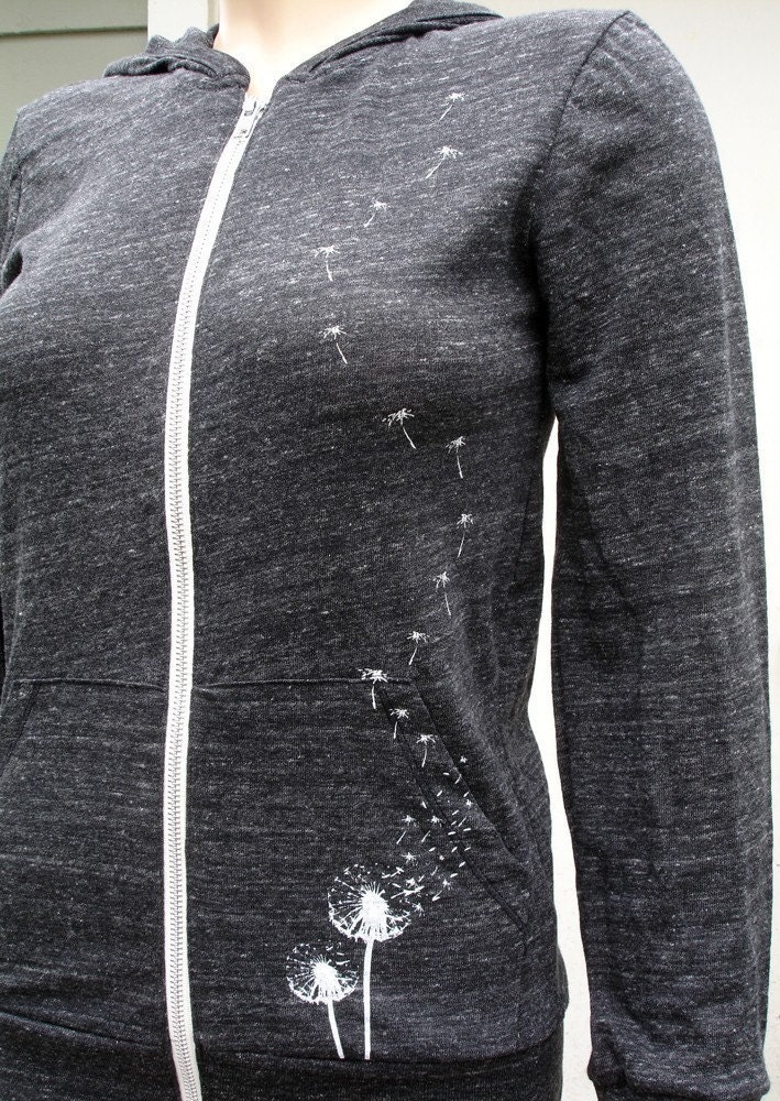 Dandelion Hoodie Organic Cotton Unisex Zip Sweatshirt 2XL