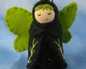 Green and Black Butterfly Fairy Doll- Waldorf Inspired