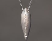 Seed Pod Necklace in Sterling Silver with Diamonds
