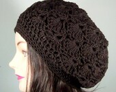 Organic Cotton Tam Crochet Shells in Brown