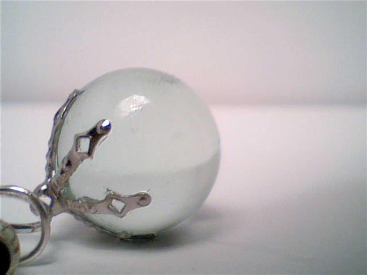 Genuine rare light aqua beach sea glass marble pendant handmade necklace