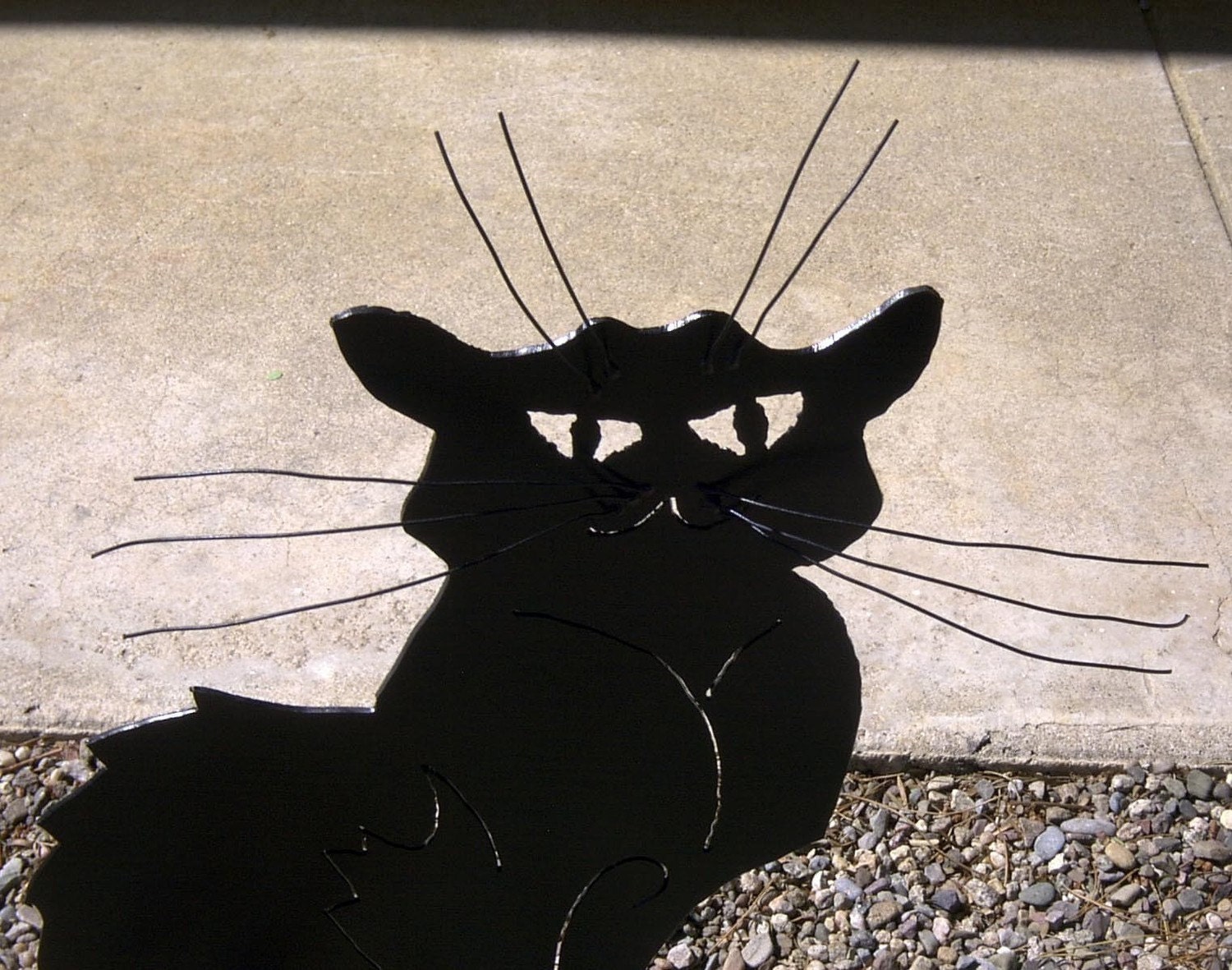 Halloween Black Cat, Metal, Chat Noir  Yard Garden Art Steinlen Statue