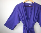 Plus Size Kimono Style Robe. Dressing Gown.  Wrap or Cover Up. Organic. Purple.