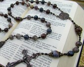 Mans Rosary:  Large Pietersite Gemstones Handmade Catholic rosary for men