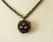made to order mama bird nest necklace-freshwater pearls