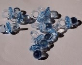 10 Blue Pacifier Beads, baby boy, baby shower, new baby, plastic, baby blue