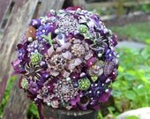 Deposit on an heirloom purple and green brooch bridal bouquet--made to order wedding bouquet
