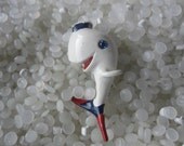 vintage enamel whale pin