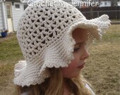 Crochet Pattern for Ava Sun Hat - Floppy Brim hat - 6 sizes, baby to adult - Welcome to sell finished items