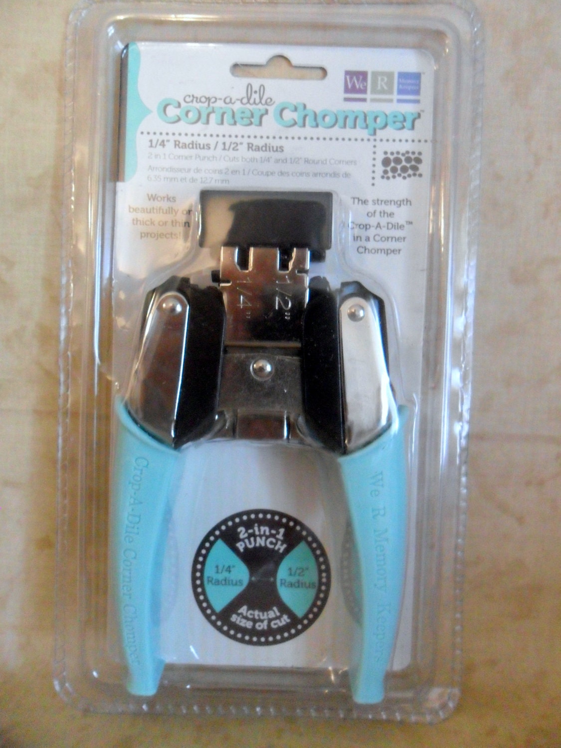 Crop-a-dile Corner Chomper Corner Rounder Punch 1/2 and 1/4 inch Radius by We R Memory Keepers-FREE SHIPPING