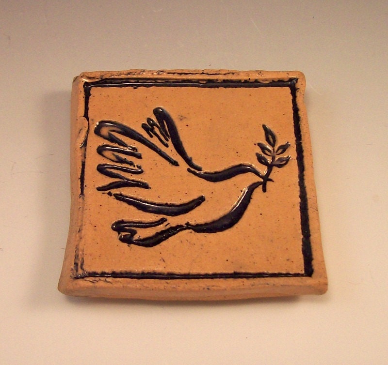 Peace Dove Pottery Magnet