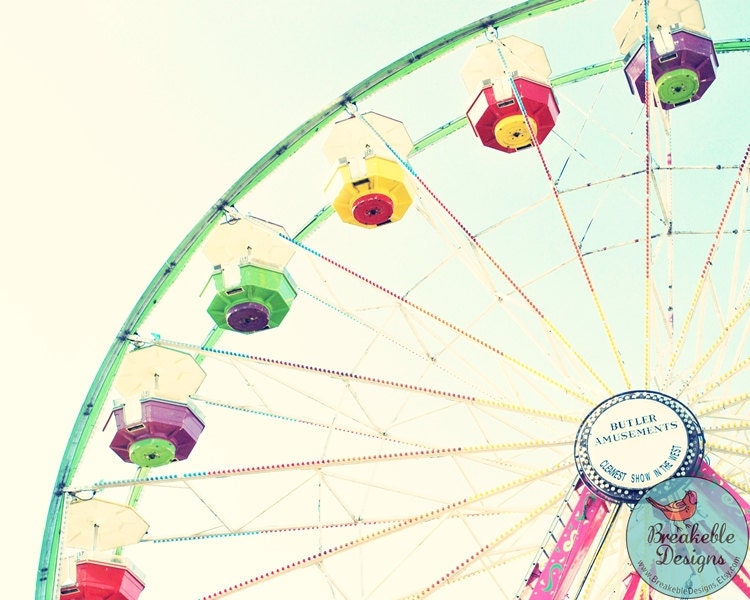 Ferris Wheel Colorful Carnival Dreamy Lomography 8x10 Photograph - BreakebleDesigns