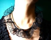 Necklace Lace Collar Ball Chain Oxidized Brass Fashion Under 30 Gifts Queen Elizabeth Necklace