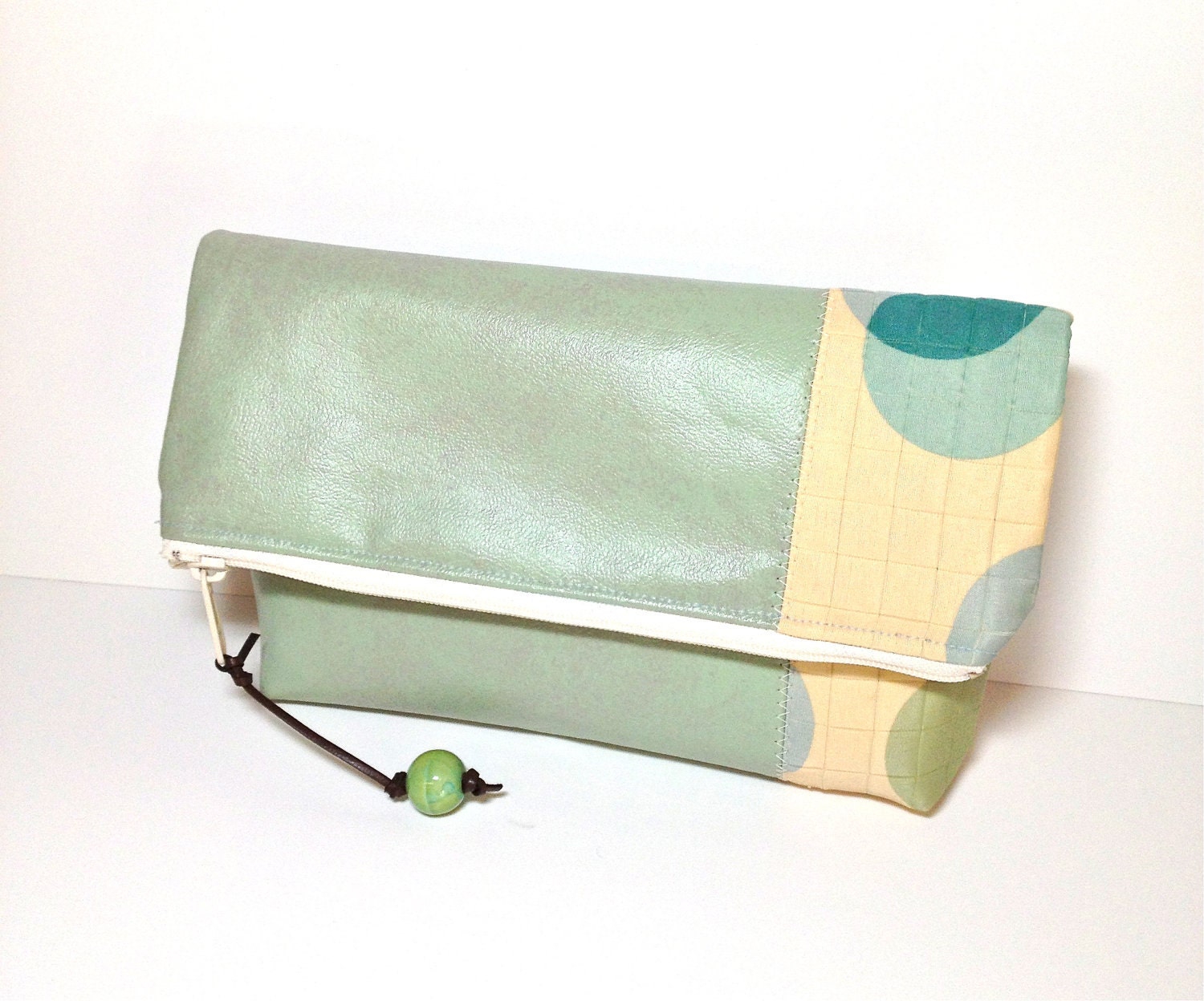 SALE Foldover Clutch in Mint Green