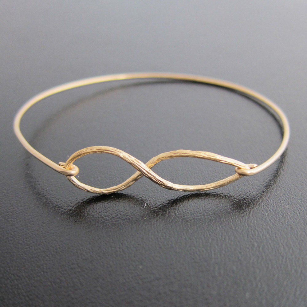 Infinity Bracelet - Gold, Infinity Bangle Bracelet, Figure Eight Bangle Bracelet, Handmade, Infinity Jewelry, Mobius Jewelry, Elegant Bangle