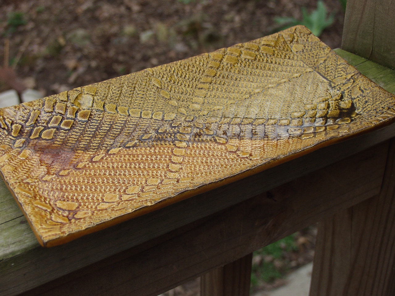 Lacy Serving Rectangular Appetizer Relish Serving Tray Lemongrass and Amber Ready to ship