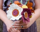 Wildflower Felt Wedding Bouquet - Custom - Made to Order - Alternative to fresh flowers -
