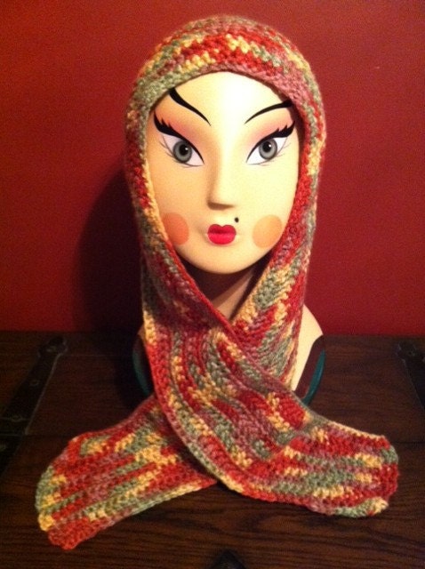 Country Fair Crochet Hood Scarf