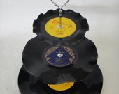 3 Tier Cup Cake Stand Vintage Retro Vinyl Record Rockabilly Wedding / Rock n Roll / Kitchen / The Golden Vanity