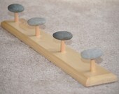 Wood Rack with Beach Rocks