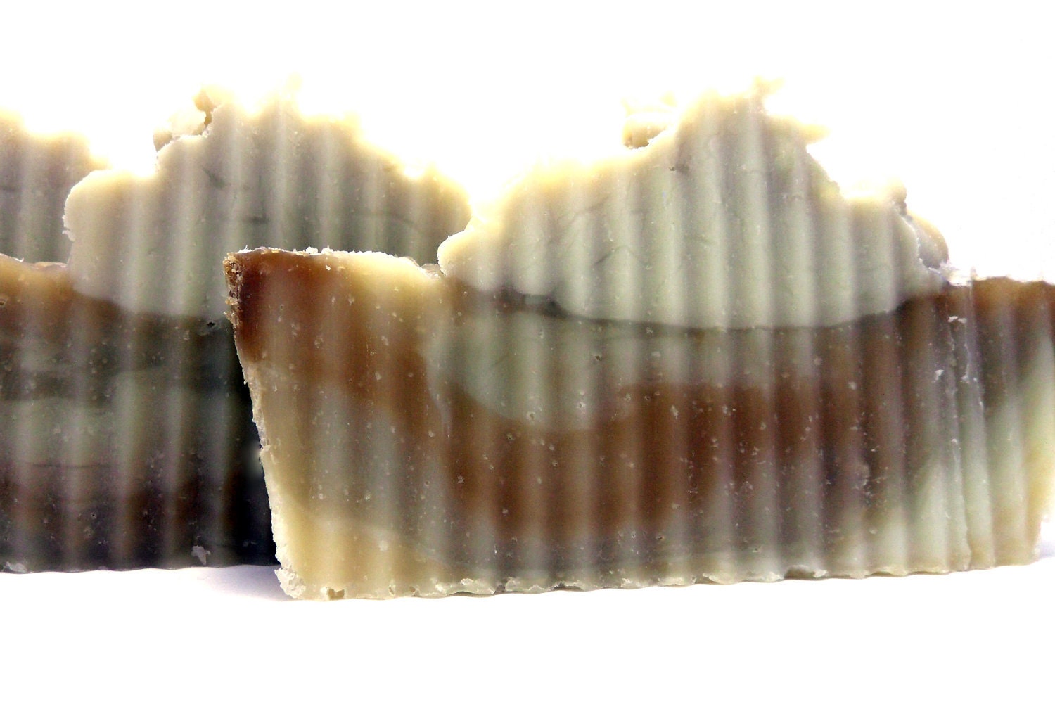 Hand made Coconut Cream Soap - Cocoa Butter - Swirls with White Topping