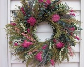 Dried Flower Wreath Fragrant Peony Lavender and other Flowers - NotJustWeeds