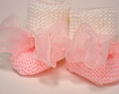Pink Baby Booties with Bows/ Baby Shower/ Photo Prop