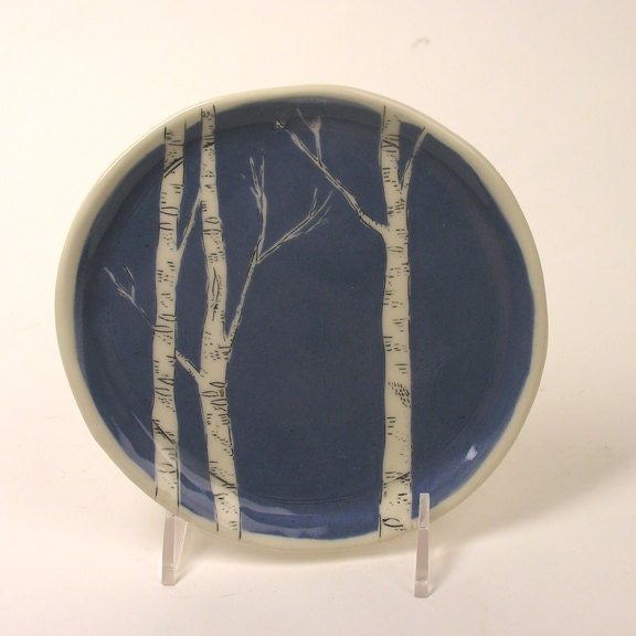 New Color - Blue Birch Dessert Plate - JosiesPotShop