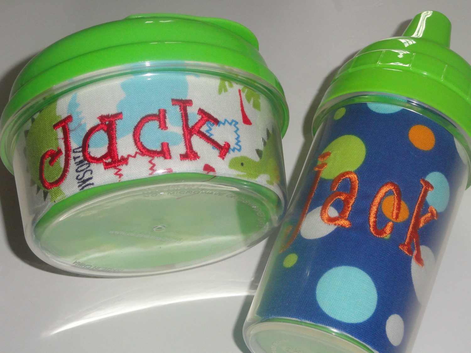 Personalized Sippy Cup and Snack Set Green Il_170x135