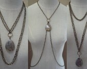 Labradorite Stone Body Harness Chain Jewelry / Necklace, Convertible Combo, Original Design by TTEREVE