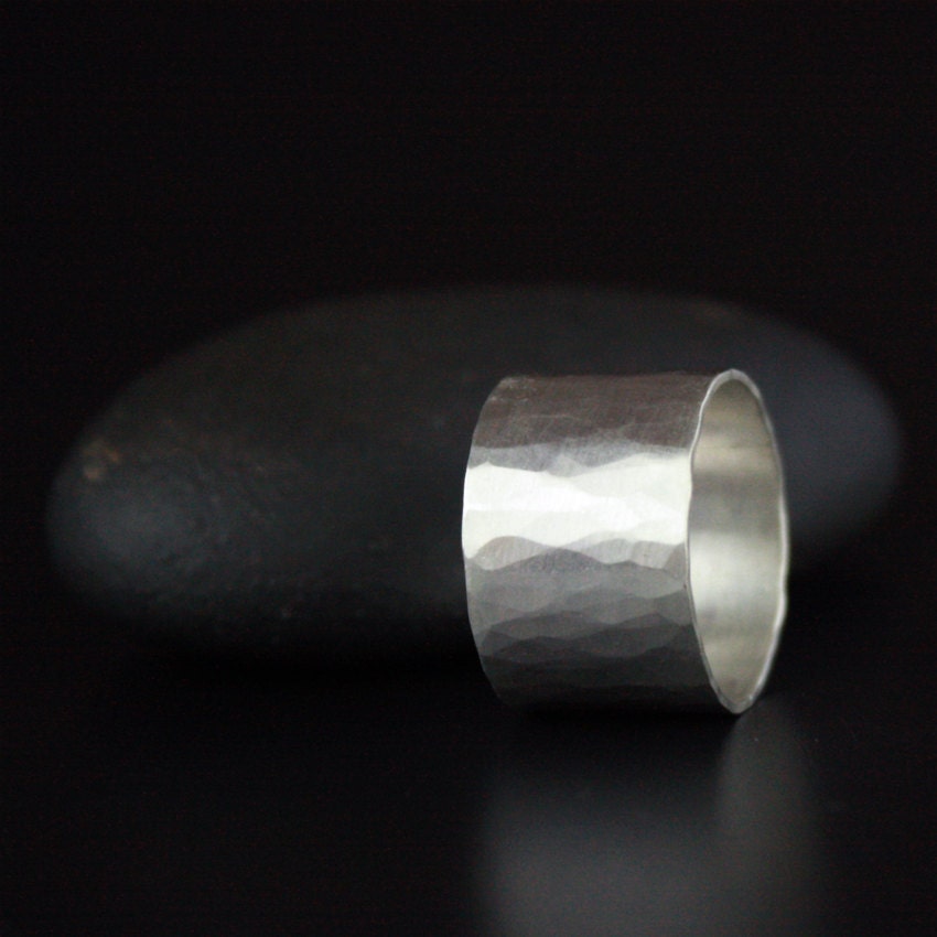 Simple Silver Statement Ring - Wide Band, Recycled Silver - FREE Shipping