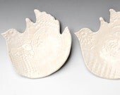 ceramic plates 2- ceramic bird plates handmade dinnerware set of 2
