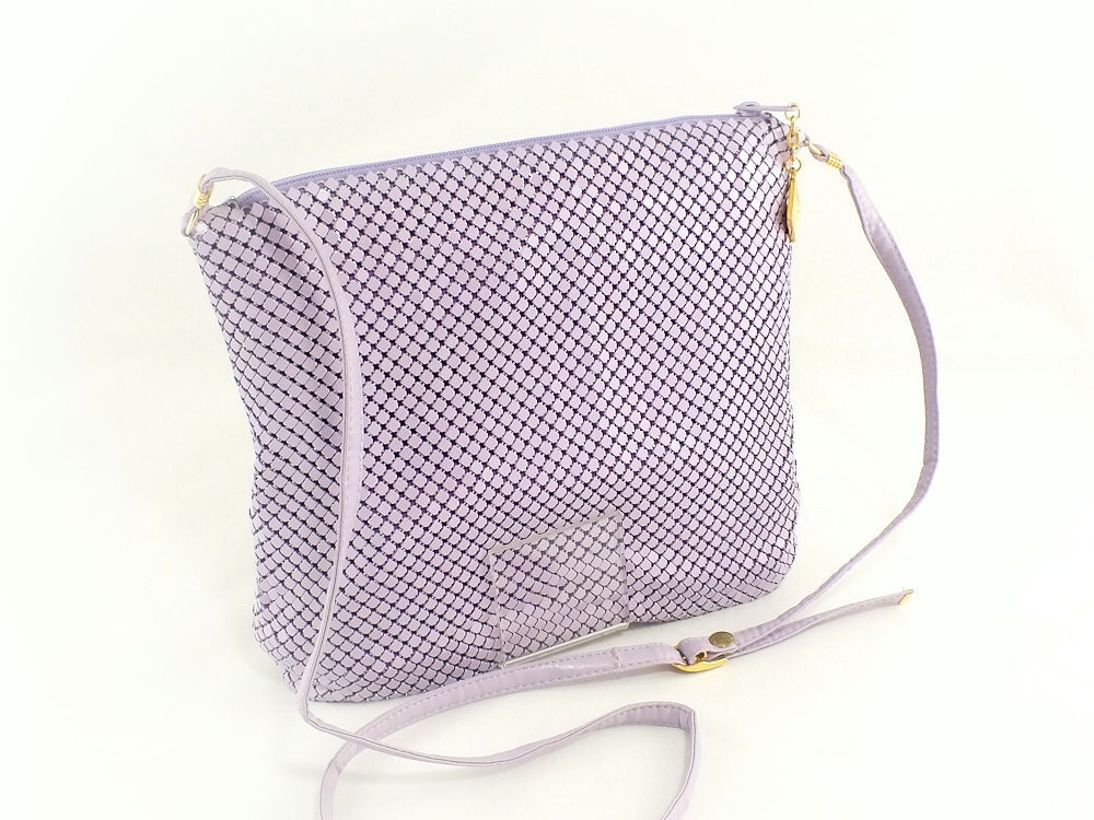 1970s Whiting & Davis Lavender Mesh Shoulder Bag