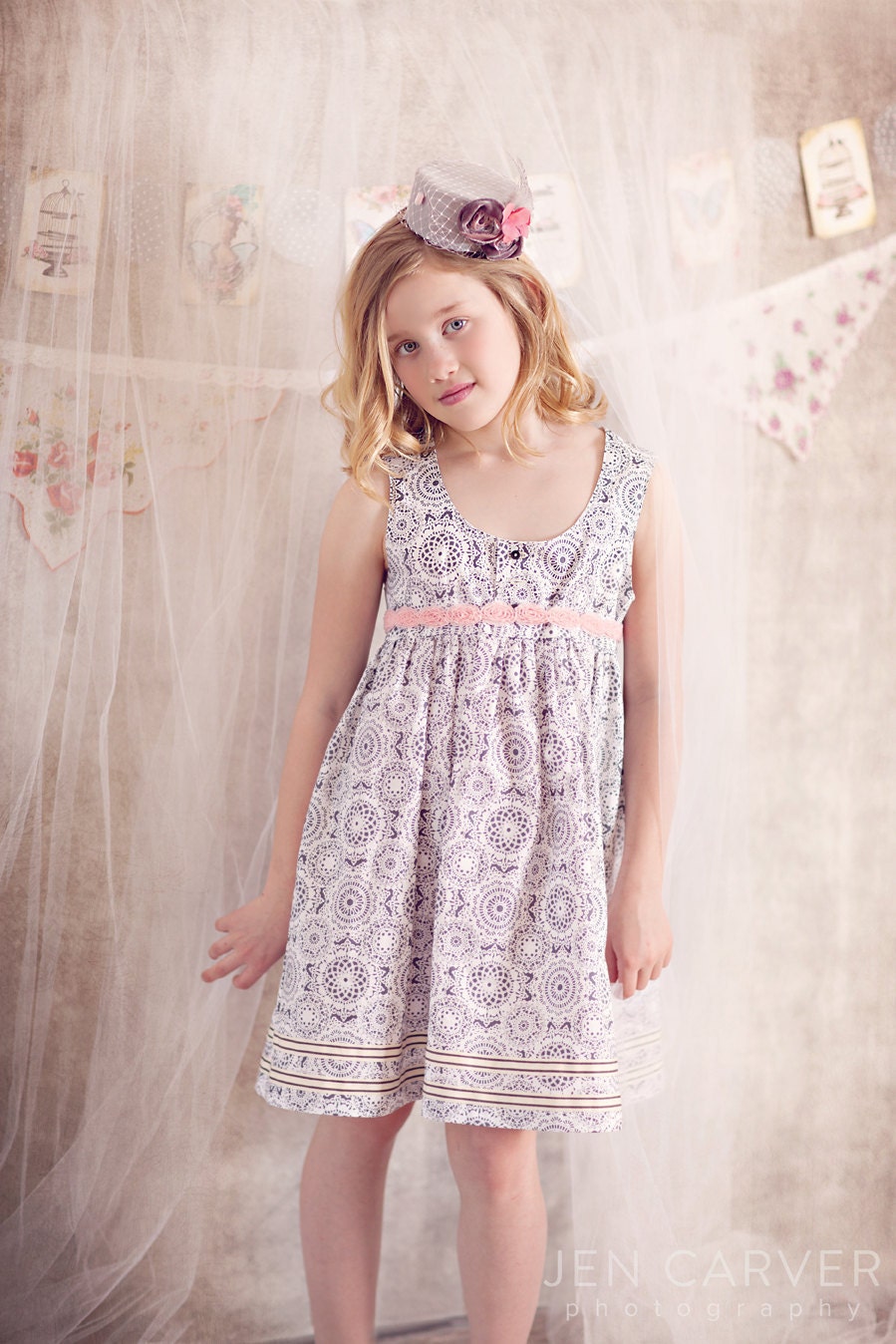 Girls' CHARLOTTE dress... The Dear Jane Collection Sizes 2T through 12