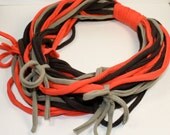 Upcycled T-shirt Fashion Necklace Scarf  Gifts under 25 Slither  Statement Necklace
