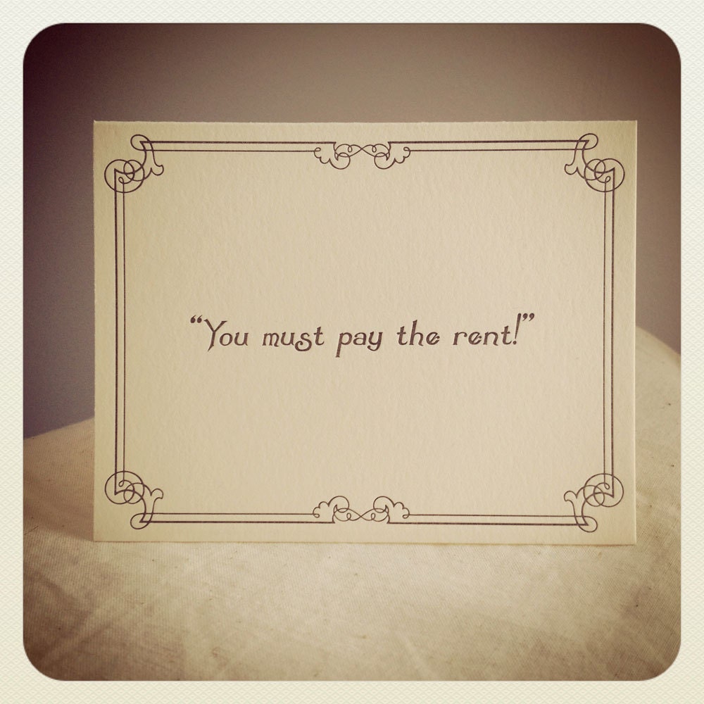 Letterpress printed, silent film-inspired, greeting cards (set of 5)