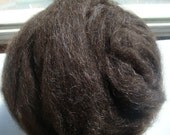 8 oz All Natural, Color, Black,Shetland,  Merino,  wool roving blended with llama
